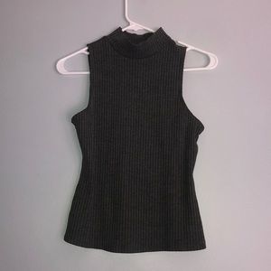 Grey ribbed tank top